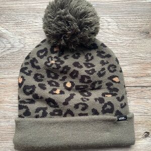 Vans Olive and Black Leopard Beanie